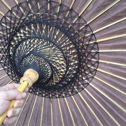 Oriental Decorative Umbrella With Bamboo Handle
