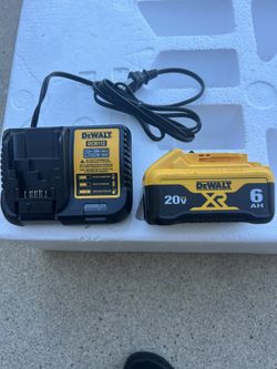 DEWALT 20V MAX Dewalt Premium Lithium-Ion 6.0Ah Battery and charger