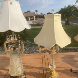 Antiqued Crystal Lamps