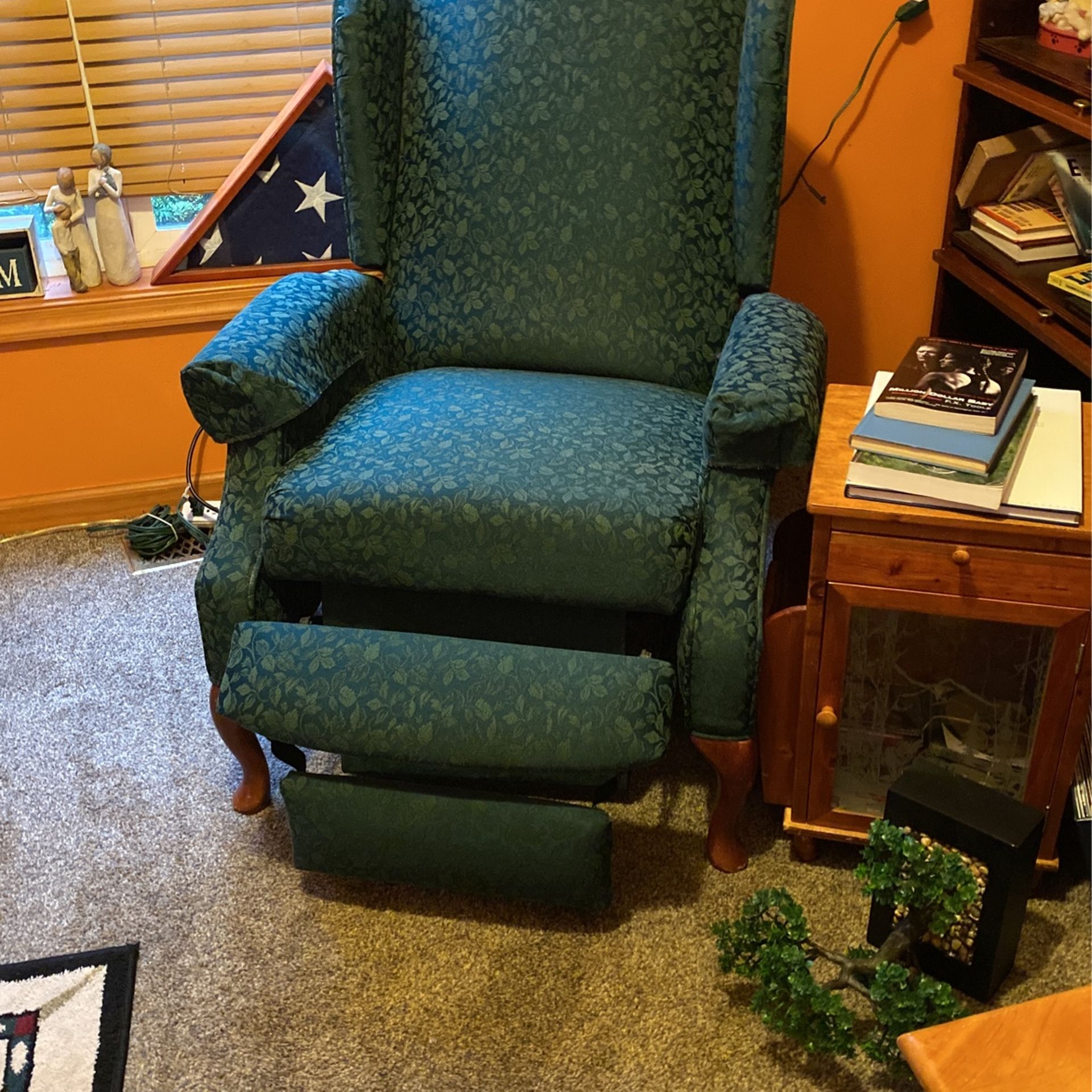 Green Brocade Armchair