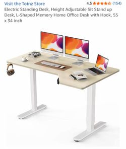 Totnz Electric Height Adjustable Standing Desk 55x34