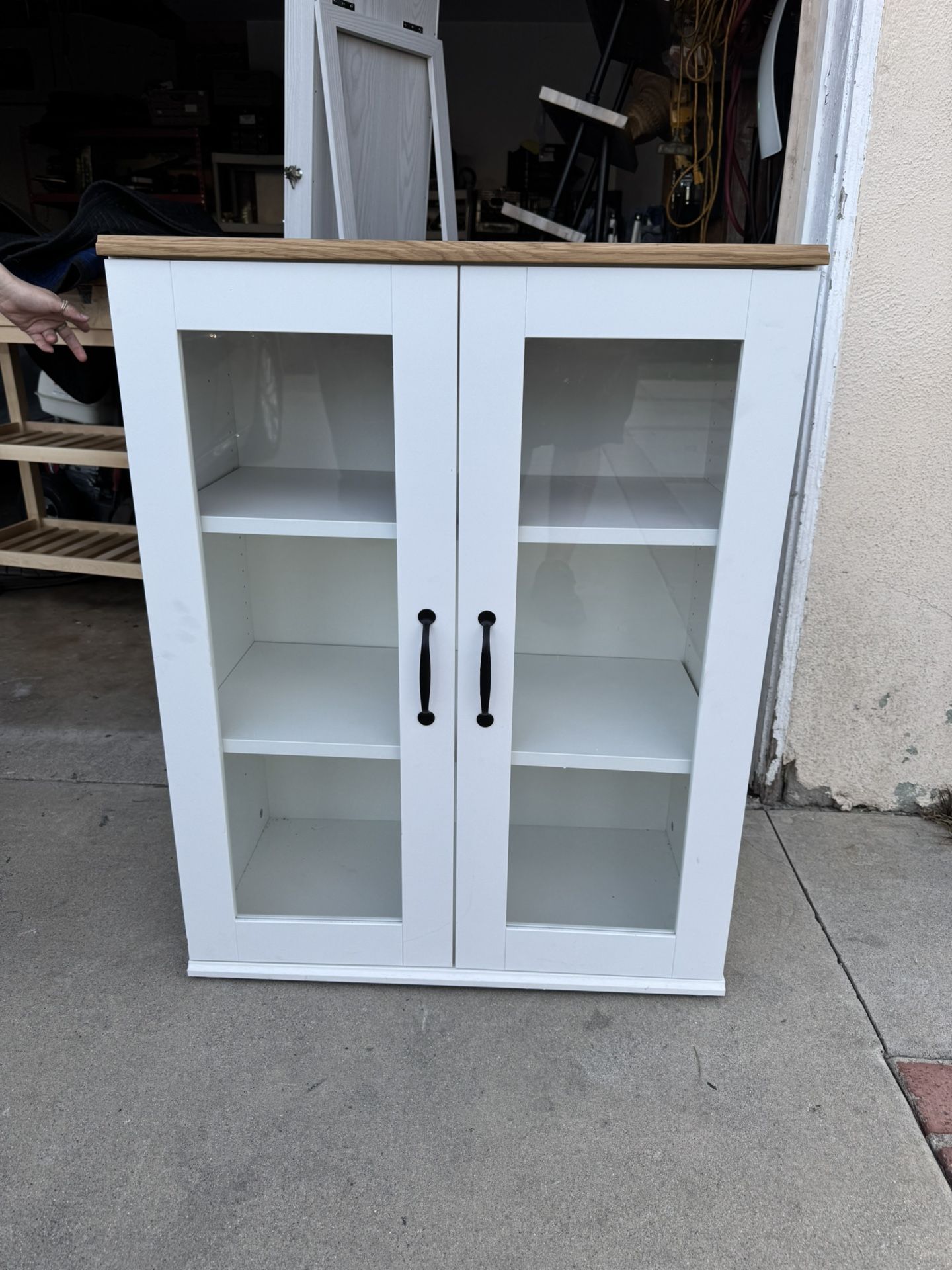IKEA White cabinet with glass doors