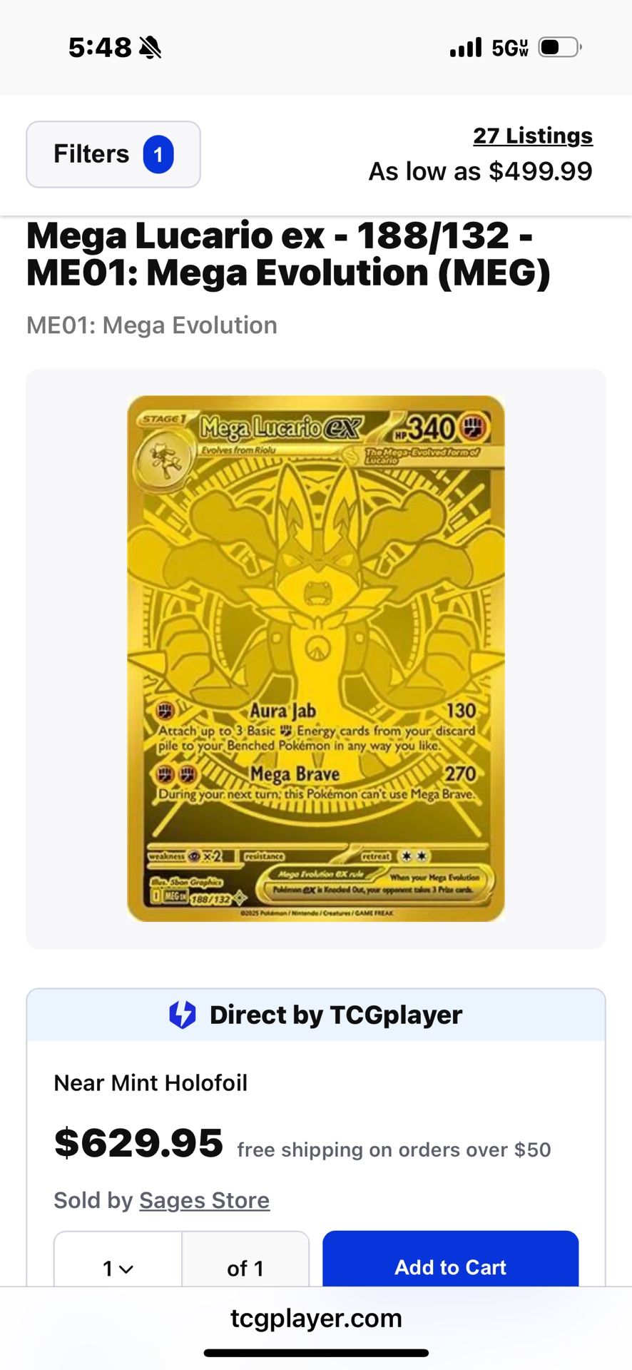 Mega Lucario Ex 188/132