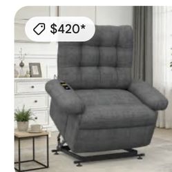 Power Lift Recliner Chair W/Remote Control And Side Pocket For Elderly