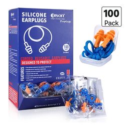 New Dison 100Pairs Silicone Ear Plugs, 32dB Corded Reusable Earplugs located in yucaipa