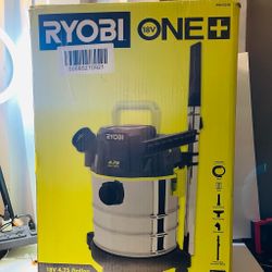 RYOBI 18V 4.75 Gal. Cordless Wet/Dry Vacuum Cleaner TOOL ONLY Powerful Suction NEW 