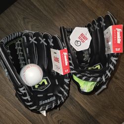 Franklin 12" Set Of Two Baseball Gloves