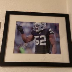 Chargers/Raiders signed 8x10 auto Khalil Mack 