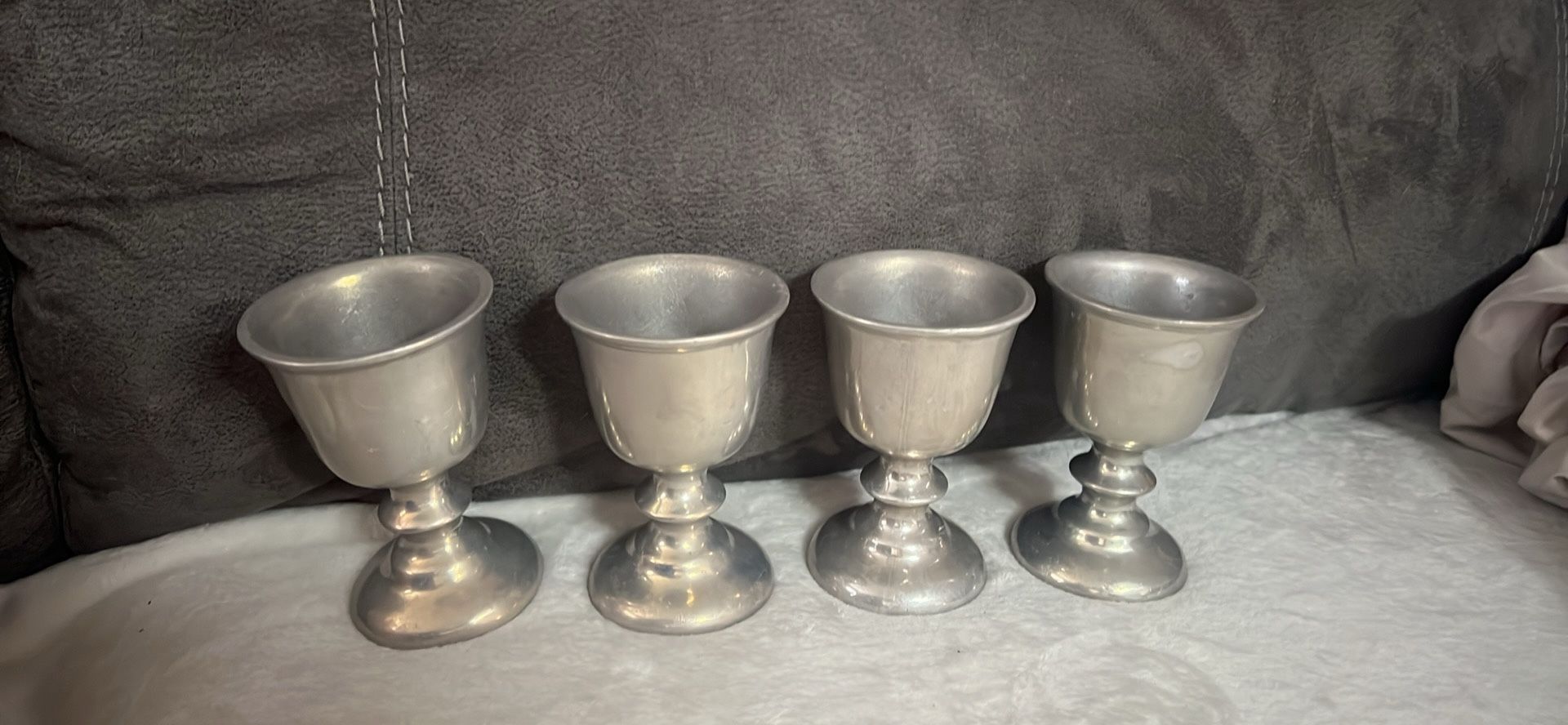 Vintage Pewter Milton Tavern/wine Glasses (4)