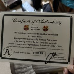 Messi Auto Jersey With Coa