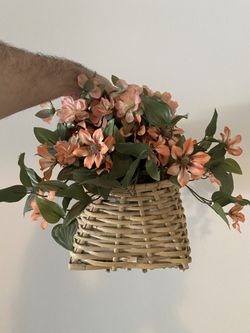 Fake Flowers Plants Home Decor in Basket Beautiful Design