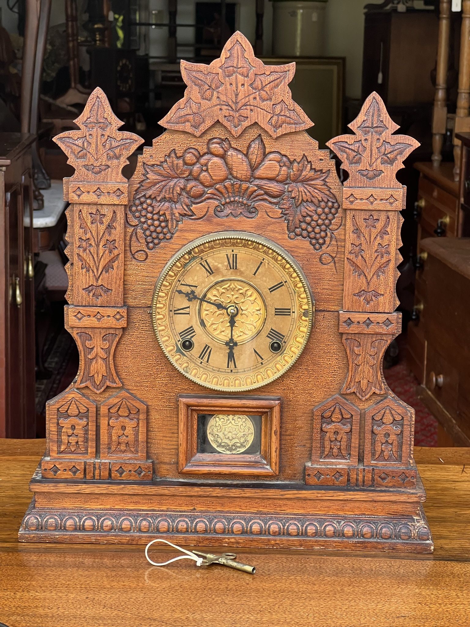 Nice Antique Victorian Gingerbread Clock