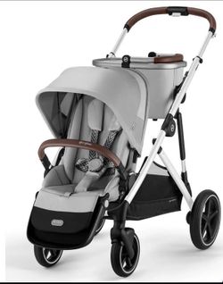 Cybex Gazelle S Single-to-Double Stroller - Silver Frame / Lava Grey