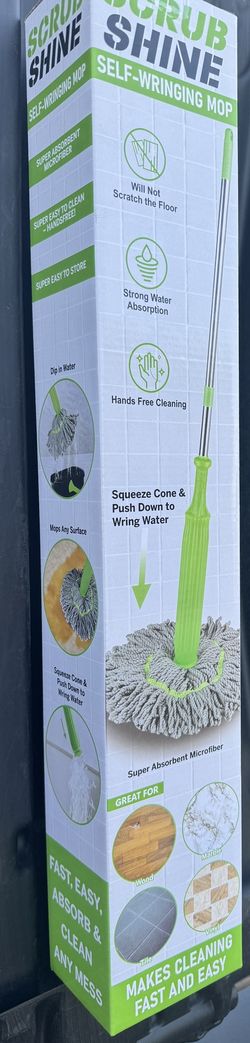 Self-Wringing Twist Mops for Floor Cleaning, Microfiber Floor mop with 57 " Long Handle, Easy Wringing Mop for Hardwood Commercial Household Clean