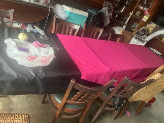 pink tablecloth