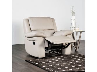 Glarus White Leather Match Recliner