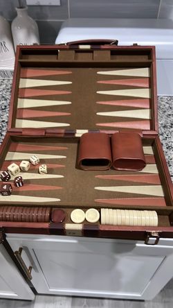 Leather Backgammon Set with Case