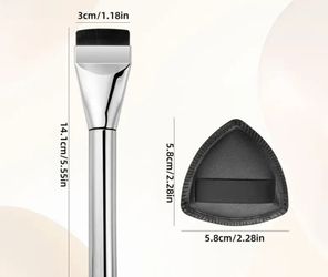 Flat Head Foundation Brush for Base Makeup and Soft Pineapple Puff for Cushion Foundation