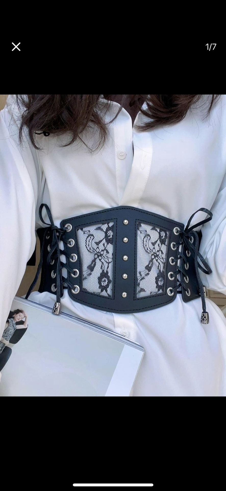 Goth Gothic Alternative Corset Belt Lace Floral