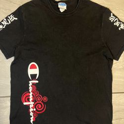 Champion x Naruto Hidden Leaf Black T-Shirt Men’s Size XL Shippuden Cloud