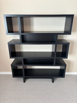 Modern Black Geometric Bookshelf / Display Shelf