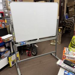 Mind Reader Portable Magnetic Dry Erase Double Sided Easel White Board White