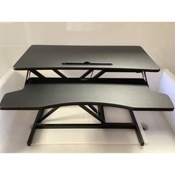 31 1/2 X 15 Inch Wide Desk Converter, Height Adjustable Riser, Sit to Stand Dual Monitor Table. Rising Desktop
