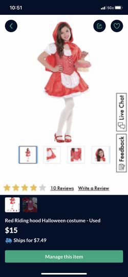 Red Riding Hood Halloween Costume 