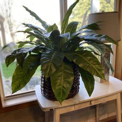 Large Artificial Fake Plant in Large Wicker Basket 
