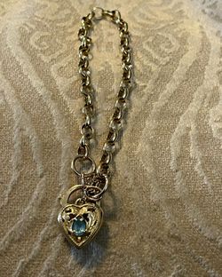 FOR SALE!!!Bracelet With Padlock Included With Aquamarine Stone. 