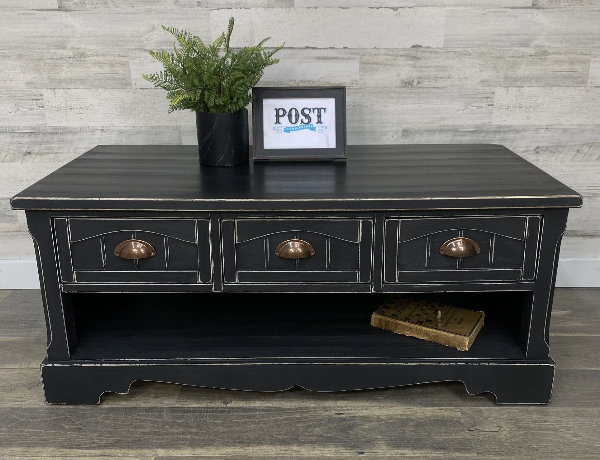 Black Coffee Table W/ Drawers 