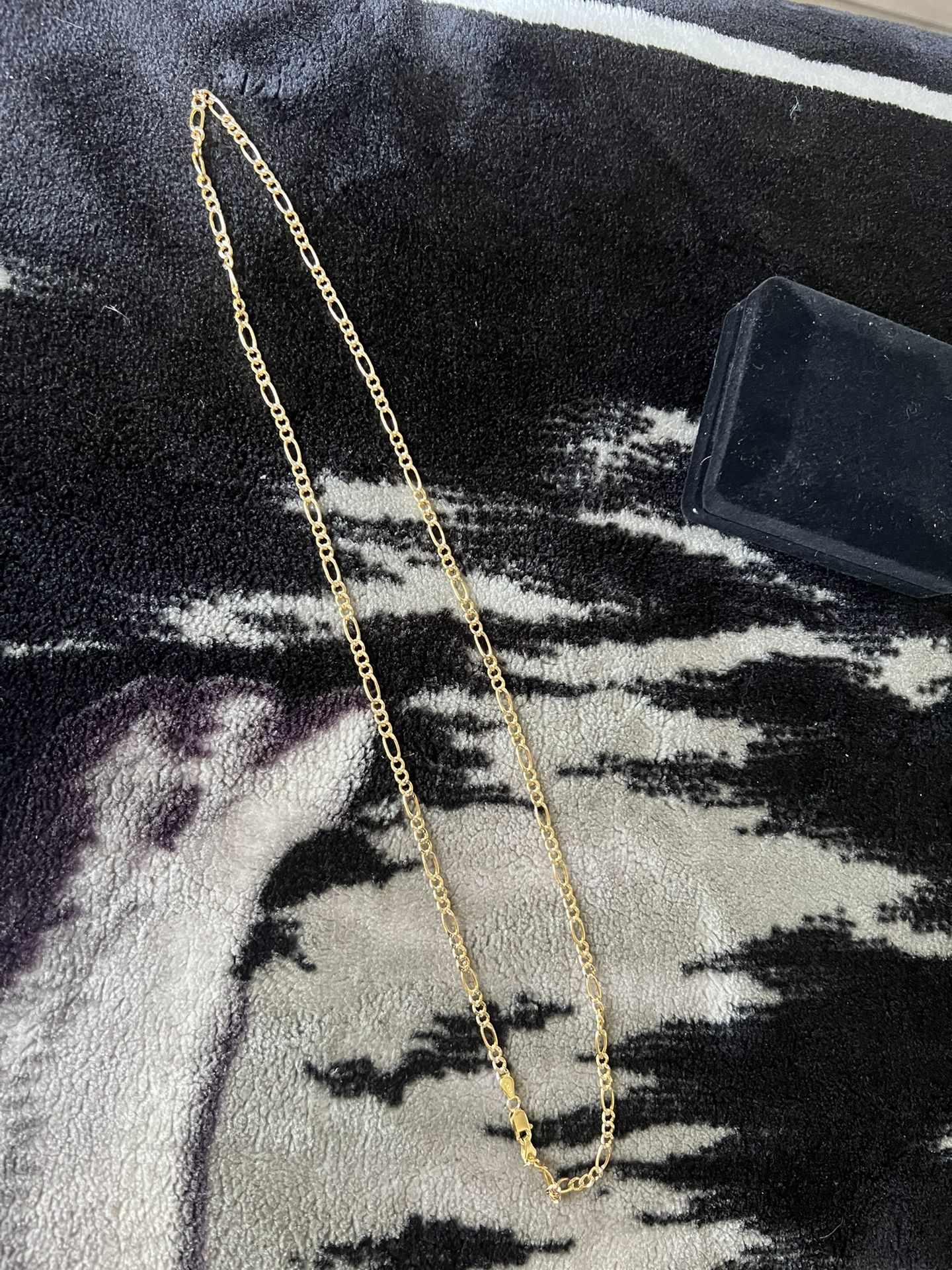 10kt Gold Diamond Cut Figaro Chain