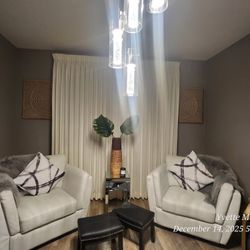 2 White Vinyl Arch Chairs  Free