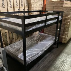 Twin bunk bed. Comes in espresso, white & grey. Assembly required. Assembly not included. Taxes included. Free delivery.  Bunk bed only-$220 Bunk bed 