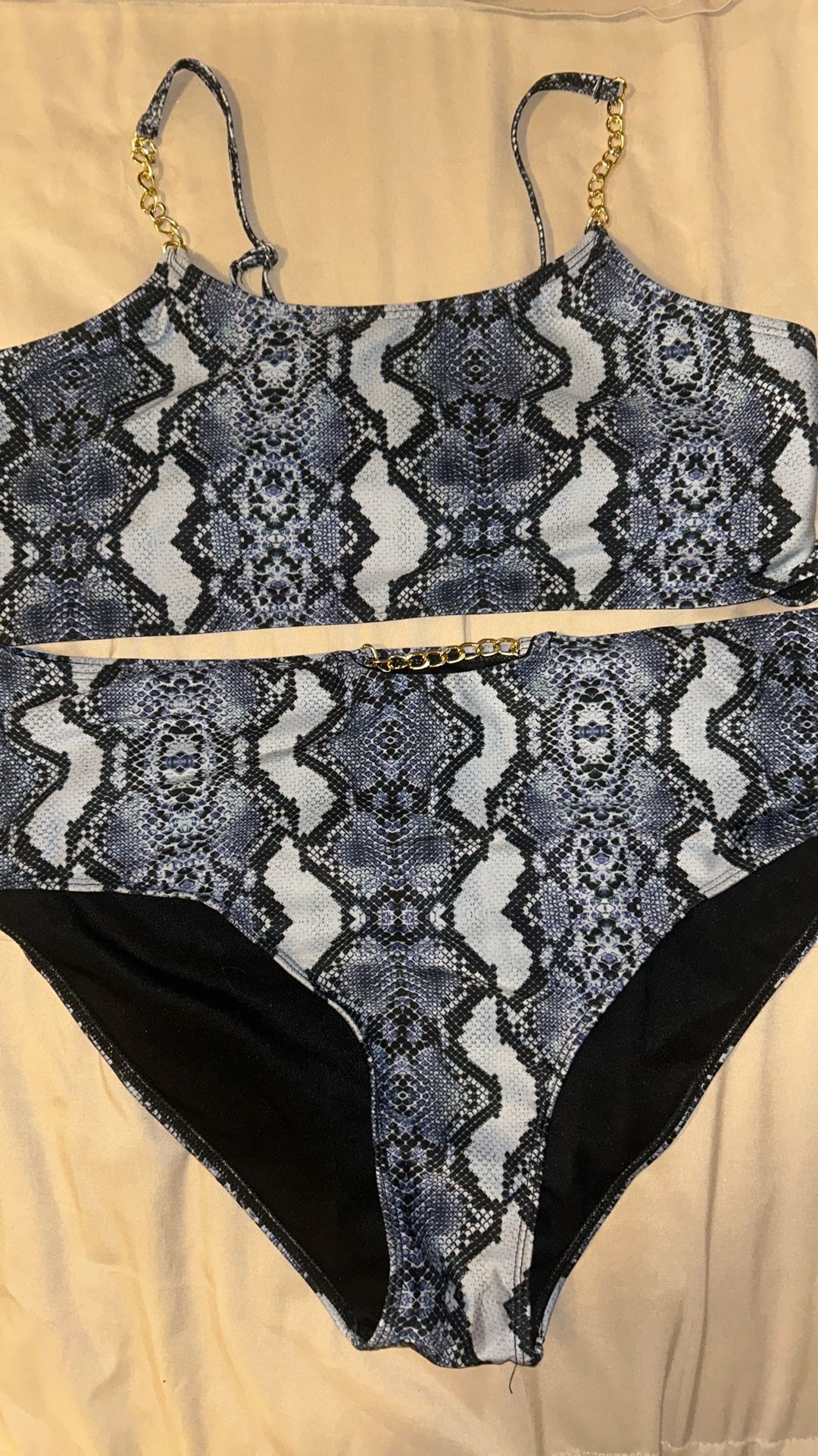 Plus Size Snake Print 2 Piece Bikini, Size 2XL