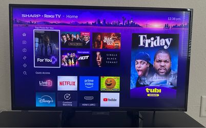 Sharp - 32" Class (31.5" Diag.) - LED - 1080p - Smart - HDTV - Roku TV Model: LC-32LB481U ( NO REMOTE CONTROL )
