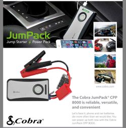 Cobra CPP8000 lumPack 6000mAh 360A Peak Portable Jump Starter Battery Charger