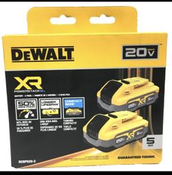 DEWALT POWERSTACK 20V Lithium-Ion 5.0Ah Battery Pack (2 Pack) DCBP520-2