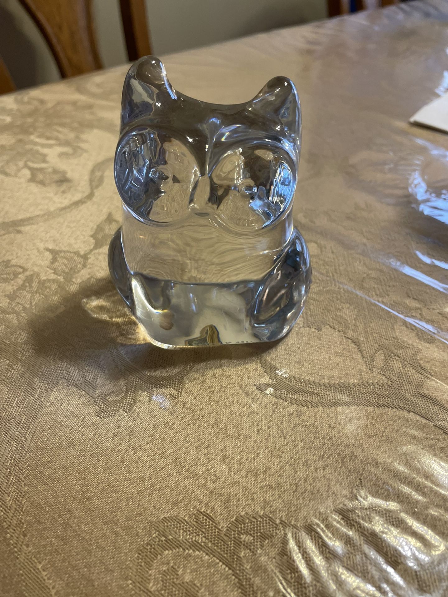 Orrefors Crystal Owl Made In Sweden Signed