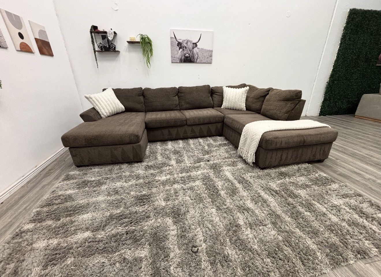 Brown Sectional Couch - Free Delivery 