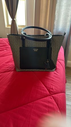 Guess Black and Gray Monogram Tote