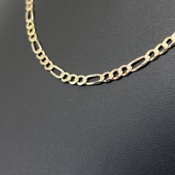14kt Gold Tri Color Solid Figaro Necklace 22” 3.5mm 8.46grams 163125 6