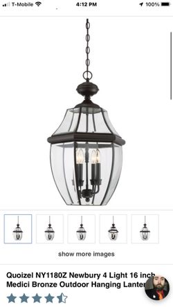 Quoizel Bronze  26.5” X 16” Medici Bronze Hanging Light Fixture