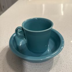 Fiestaware Turquoise bowl and mug - 2 count