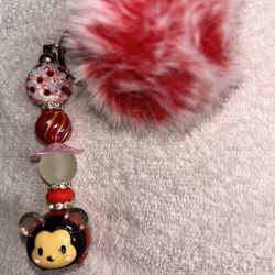 Mickey Tsum Tsum Pompom Keychain