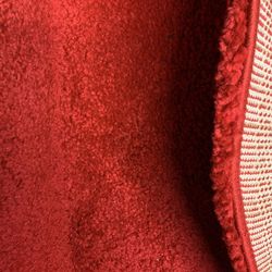RED plush 6ft Round RED rug!