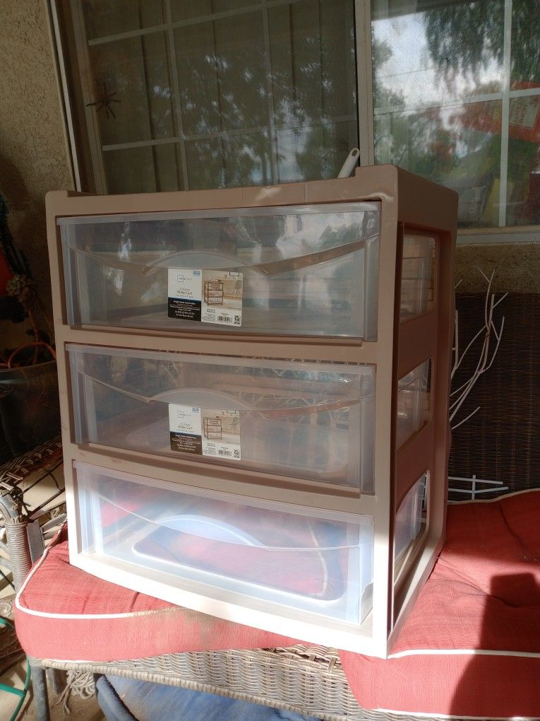 3 Drawer Plastic Storage Box DResser