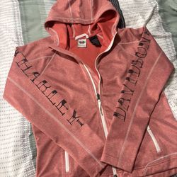 Pink Harley Davidson Hooded Jacket Size Large