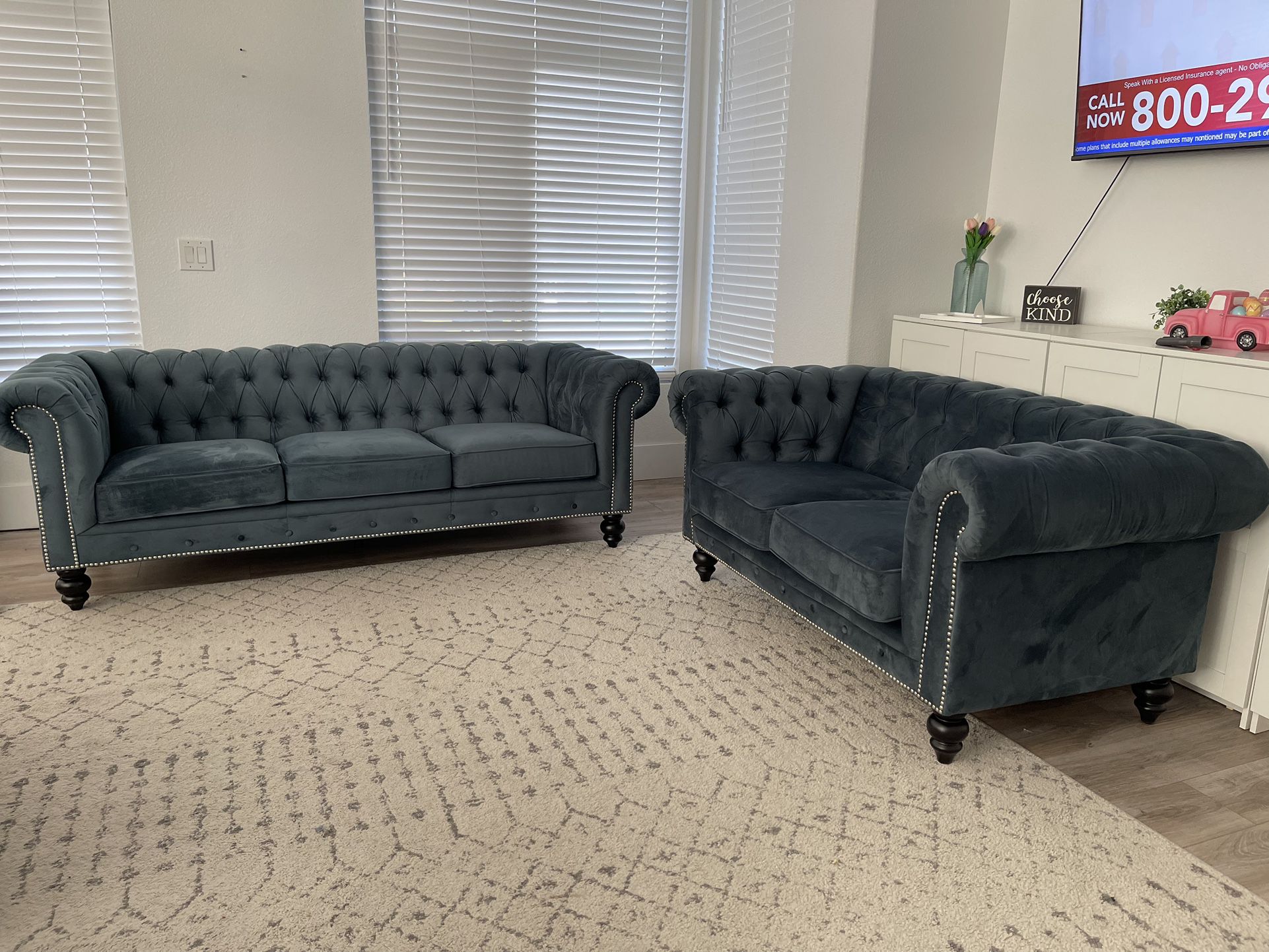 Chesterfield Sofa And Loveseat 