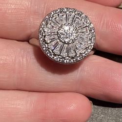 Iced out bling bling Paved Zircon ring 925 size 9